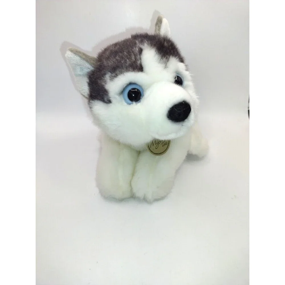 Miyoni Tots Baby Husky Puppy Dog Plush Stuffed Animal Blue Eyes Aurora Realistic